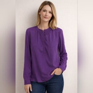 Banana Republic 100% silk purple blouse